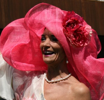 Melbourne Cup 2008 - Helen Court - Lady in Fabulous Pink Hat Photo taken by Karen Robinson - Abstract Artist