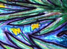 5 - Art Therapy Session No. 5 'Going to a safe place!' Painting by Abstract Artist Karen Robinson Sept 2014 NB All images are protected by copyright laws! .JPG