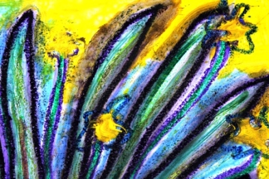 8 - Art Therapy Session No. 5 'Going to a safe place!' Painting by Abstract Artist Karen Robinson Sept 2014 NB All images are protected by copyright laws! .JPG