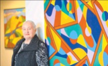 Karen Robinson at her Solo Exhibition titled ...When words are hard to find - 6th May 2015 at Gee Lee-Wik Doleen Gallery - Craigieburn. Photo graphed by Angie Basdekis for Hume Leader Newspaper getimage.aspx.jpg