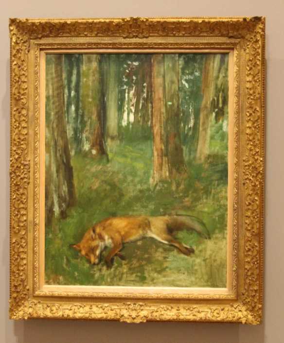 1 of 1 Dead fox in the undergrowth 1861-64 oil on canvas 92.0 x 73.0 cm - Edgar Degas - Musee des Beaux-Arts, Reunion des Musees Metropolitains, Rouen, Normandie. Photographed by Karen Robinson July 16