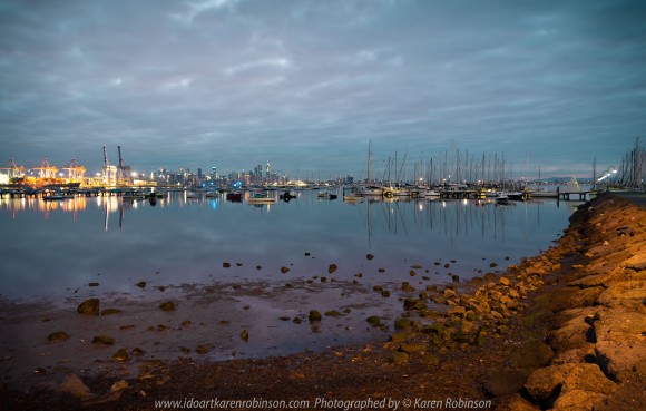 Williamstown, Victoria - Australia 'Early morning at Ferguson Street Pier looking out across Port Phillip Bay' Photographed by Karen Robinson July 2019 Comments - Cold winter's morning catching the sun rising.