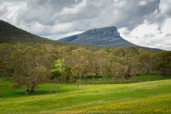 Dunkeld, Victoria - Australia 'Mount Abrupt' Photographed by Karen Robinson November 2019 Comments - On our way back home from Warrnambool to Melbourne, we stopped to take some photographs of Mount Abrupt. The day was overcast with grey skies but I tried my best to capture and develop a photograph that highlighted to the beauty of this region.