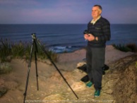 Sorrento, Victoria - Australia 'Jubilee Point' at Sunrise Photographed by ©Karen Robinson March 2021 Comments: Mild summer morning experiencing a glorious sunrise at Jubilee Point which looks out over Bass Strait, open ocean and towards the Bay of Islands. Photograph featuring hubby helping me set up the tripod and camera equipment in readiness for taking a sunrise shot.