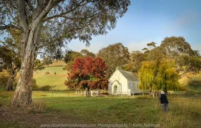 Molesworth, Victoria - Australia 'Christ Church on Goulburn Valley Highway' Photographed by Mark Robinson Comment: Little Church boldly standing amongst trees full of autumn colour.